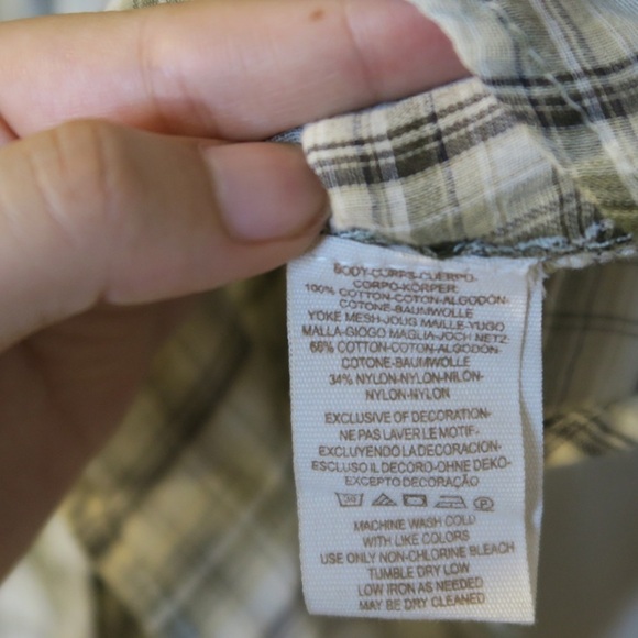 Free People Plaid Saddle Up Button Down Shirt Boho Country Lightweight Lace - Picture 6 of 7